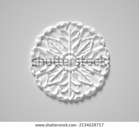 Plaster relief, embossed pattern white background. Royalty-Free Stock Photo #2134628717