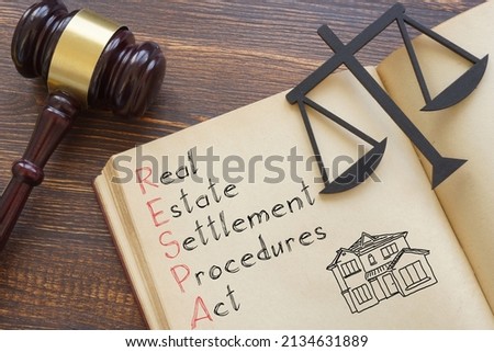 Real Estate Settlement Procedures Act RESPA is shown on a photo using the text