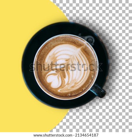 A Cup of latte isolated on transparent background.