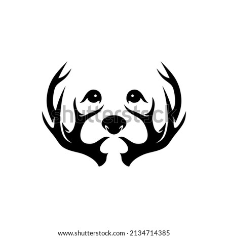 Stag Dog
deer antlers with dogs in negative space