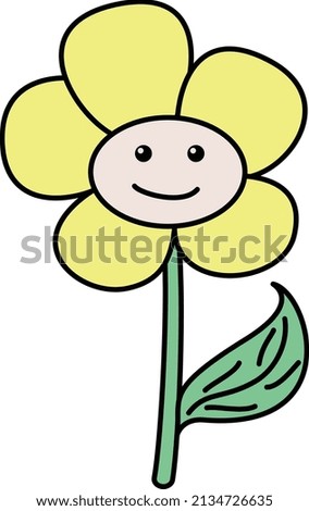 Spring smiling flower. vector illustration for kids
