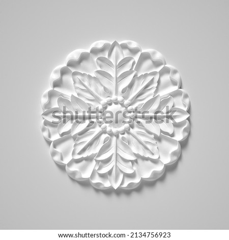 Plaster relief, embossed pattern white background. Royalty-Free Stock Photo #2134756923