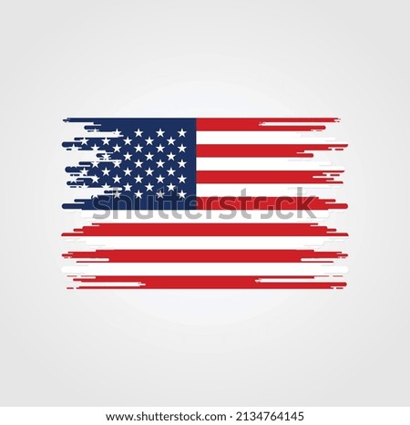 American Flag Brush Strokes. National Flag