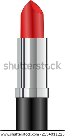 Lipstick is red, on a white background, an RGB vector created using a gradient grid.