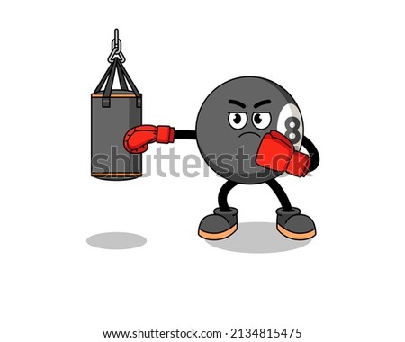 Illustration of billiard ball boxer , character design