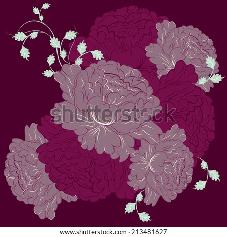 Flower China Seamless Pattern Decorative Ornament Backdrop Pattern for Fabric, Textile.