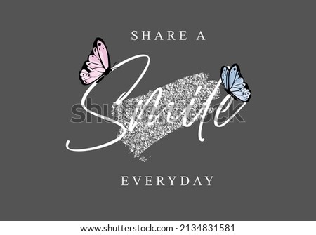 smile everyday butterfly design vector illustration