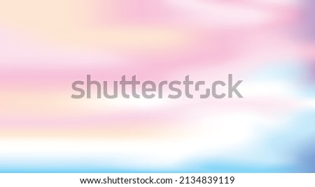 Abstract background morning sky pink-orange. Pastel color in spring sunlight soft texture Blue Orange Pink gradient mesh pattern in Sky. Concept sweet sky seasons banner web. Vector illustration art Royalty-Free Stock Photo #2134839119