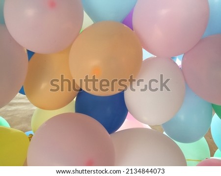 The texture of colorful balloons. Colored gel balls. Decoration of children's birthday balloons