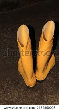 yellow boots rain rubber garden footwear, Agricultural working boots for all sorts of garden work.