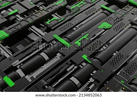 Abstract computer technology dark grey green sci-fi background