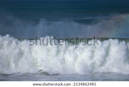 Big ocean waves in a stormy day