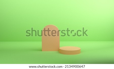 minimal scene with geometrical forms. Cylinder podiums in multicolored background. Scene to show cosmetic product, Showcase, shopfront, display case and stage. 3d render