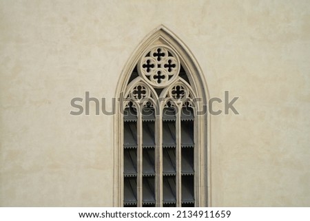 Gothic window of an old church.