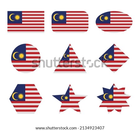 malasya set of flags with geometric shapes Royalty-Free Stock Photo #2134923407