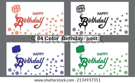 Happy Birthday 04 color vector template 