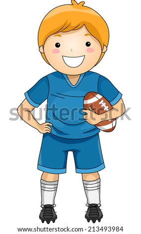 Illustration of a Boy Dressed in Football Gear