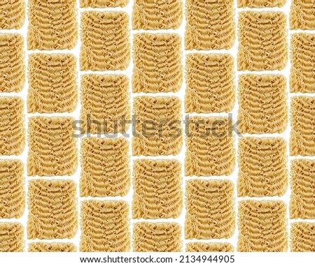 Instant noodles, seamless pattern on white backdrop. China Fast food.