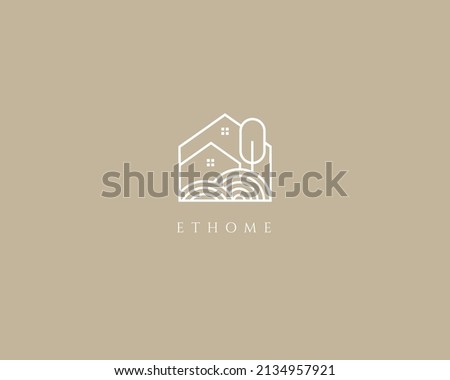 home logo design template, logo with abstract and minimalist shape style