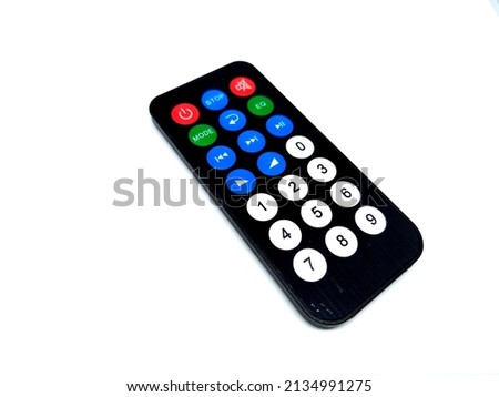 DVD Player Remote With White Background.