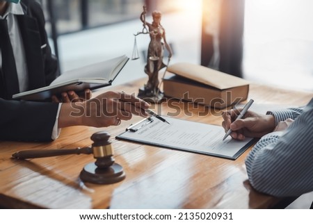 The Legal Execution Department makes an appointment with the customer to sign a mediation agreement to pay the debt. Royalty-Free Stock Photo #2135020931