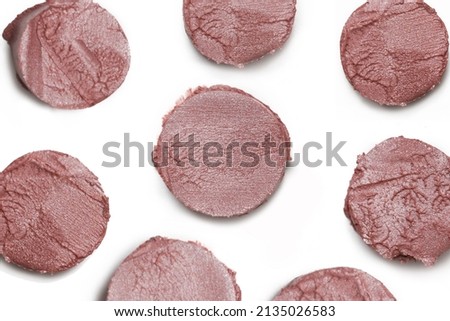 Brown creamy make up cuts isolated on white background		