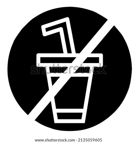 graphic vector illustration of drink prohibition clip art icon logo