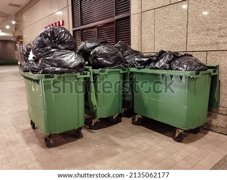 large rubbish container to transfer from household to big garbage truck, Hong Kong Royalty-Free Stock Photo #2135062177