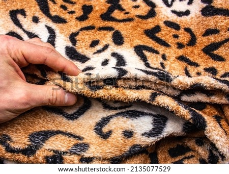 The Tiger blanket. Tiger. Color tiger plaid. Tiger striped soft fabric.