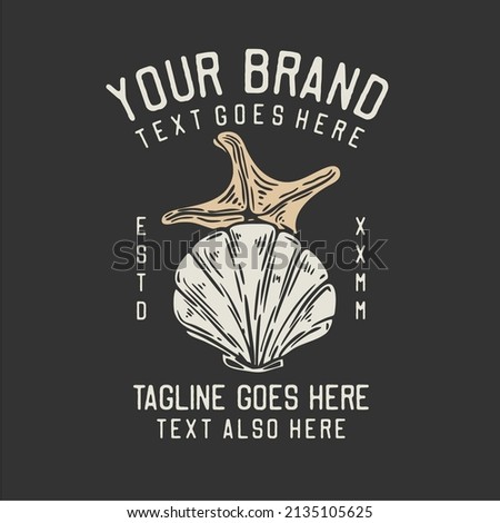 shell and starfish vintage t shirt design template