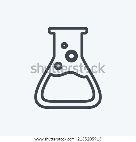 Flask Icon in trendy line style isolated on soft blue background