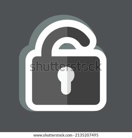 Logout Sticker in trendy isolated on black background