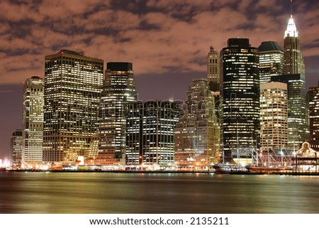 Manhattan skyline at Twilight Lights