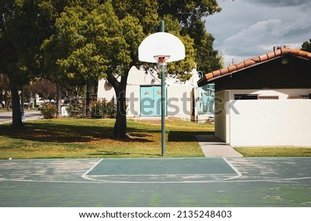Outdoor basketball hoop at public park