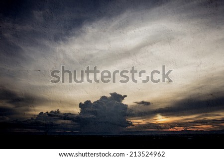 Colorful sky and clouds on the wall background texture