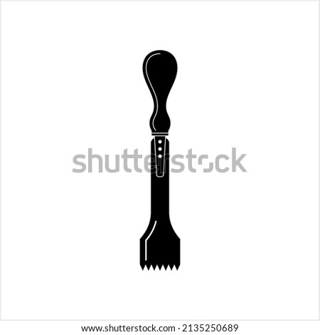 Chisel Icon, Hand Tool Icon, Sharp Blade For Carving, Cutting Of Wood, Metal, Stone Vector Art Illustration