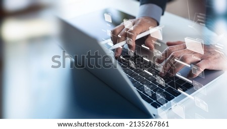 Business developer using Kanban board framework on laptop computer. Agile software development lean project management tool for fast changes, project management concept Royalty-Free Stock Photo #2135267861