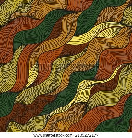 seamless vector pattern with long wavy leaves. abstract background