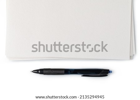 Blank paper with mechanical pencil isolated on white
