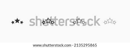 3 stars vector icon. Three stars arc vector