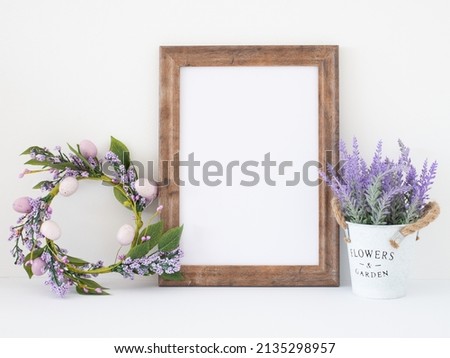 A4 frame mockup with white background, easter mockup