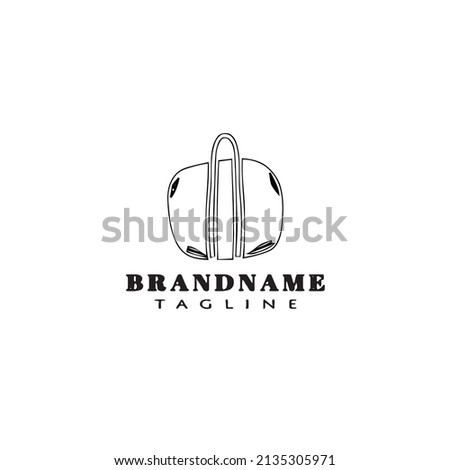 duffle bag logo cartoon icon design template black modern isolated vector illustration