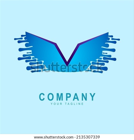 water splash wings logo illustration