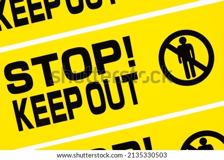 Yellow keep out barrier tape