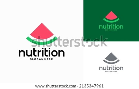 Fruit Nutrition Logo Design Nature Organic. Fresh Watermelon Fruit Logo Icon