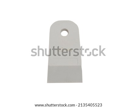 Spatula for finishing work of butt joints. on a white background.  Edged rubber putty knife. Building tool. 
