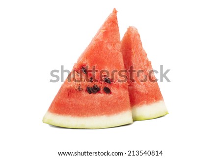 Watermelon slices isolated on white background