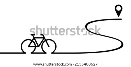 World bicycle day race tour. Sport icon. Cyclist, cycling symbol. vector bike pictogram. Road, pin location logo. Pointer or point trekking route. Pinpoint logo. Mountain bike