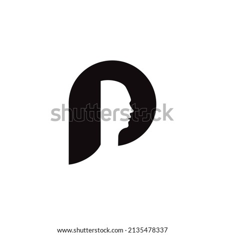simple vector abstract letter P logo 