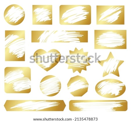 Gold scratch off ticket, lottery scratching cards, instant win game. Golden lucky winner tickets, erased scratchcard elements vector set. Gambling or fortune concept, getting jackpot Royalty-Free Stock Photo #2135478873